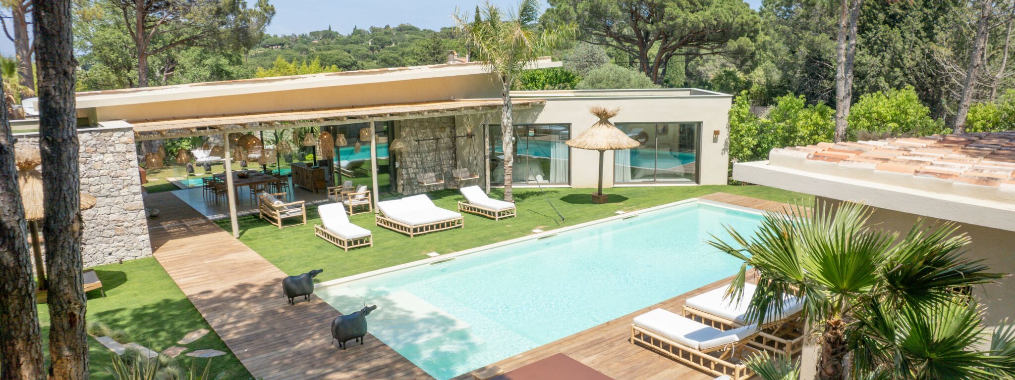 Vue d'ensemble de la villa Balagan à Ramatuelle Saint-Tropez dans le Var